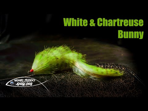 White & Chartreuse Bunny - Pike musky bass trout predator fly tying tutorial