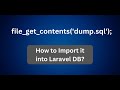 Laravel Import Old Database From SQL Dump Without Migrations