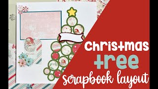 Christmas Tree Circle Overlay Scrapbook Layout SVG and Tutorial