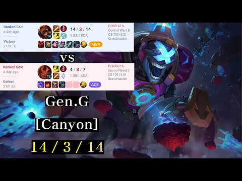 Gen.G [Canyon] Jungle [Brand VS Taliyah] (KR Challenger Game)