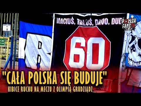 "CAŁA POLSKA SIĘ BUDUJE" - kibice Ruchu na meczu z Olimpią Grudziądz (10.03.2019 r.)