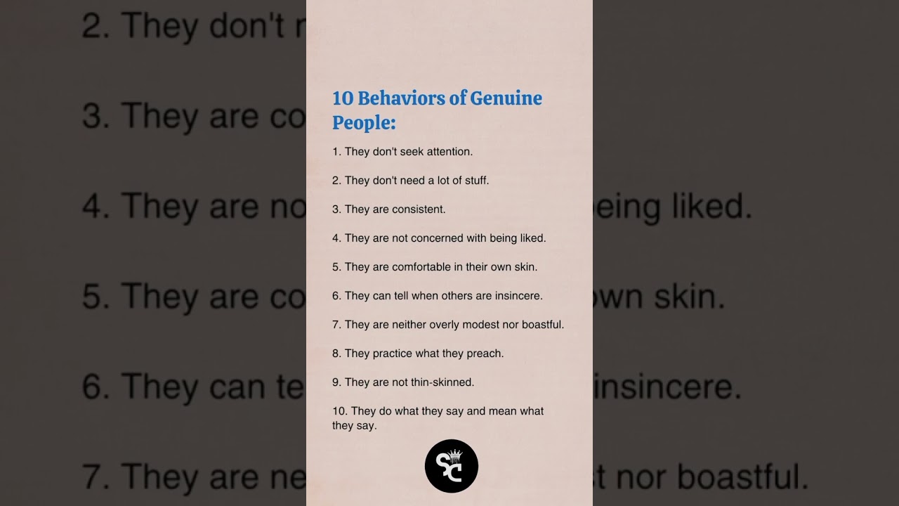 10 Behaviors of Genuine People  #successboost #psychology #quotes #shorts