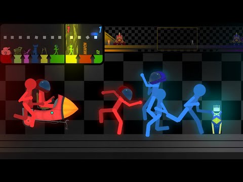 I made a stickman fight with vehicles Marble-Ragdoll battle