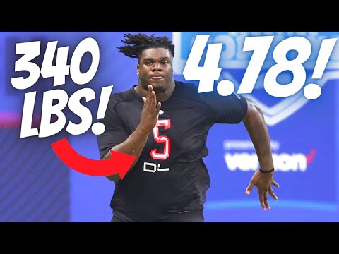 4.78 40 YARD DASH AT 340 LBS! JORDAN DAVIS NFL COMBINE 2022!