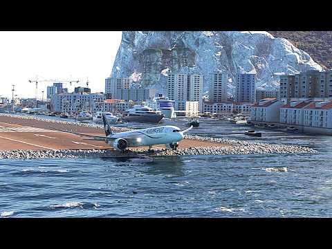 Insane Low Takeoff! Aeromexico Boeing 787 Skims the Sea at Gibraltar’s Short Runway