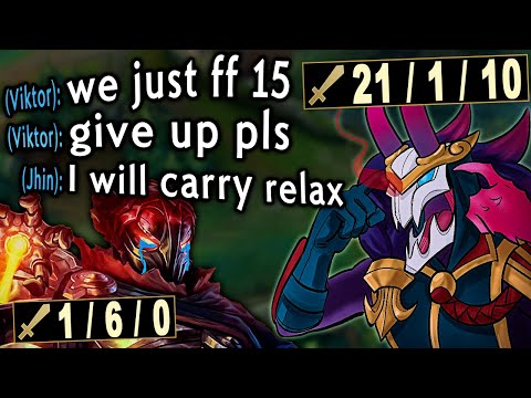 My top laner didn't believe in the Jhin mid carry so I proved him wrong.