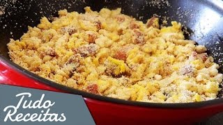 Receita de Farofa de OVO e BACON | rápida e econômica