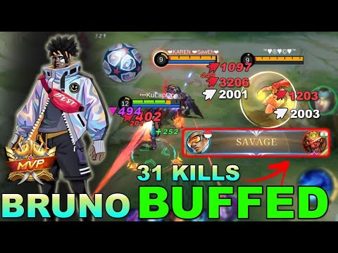 SAVAGE! Bruno Buff is So Good | Bruno Best Build 2022 | MLBB