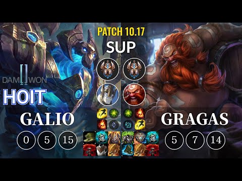 DWG Hoit Galio vs Gragas Sup - KR Patch 10.17