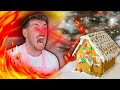 building a gingerbread house and HATING EVERY MINUTE OF IT.