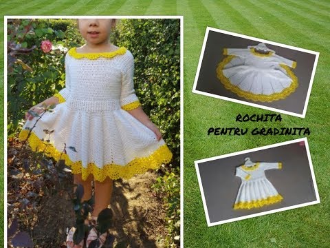 Cum crosetam cel mai usor model de rochita, pentru gradinita - PARTEA I / Tutorial pas cu pas
