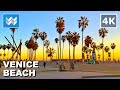 [4K] Sunset at Venice Beach Boardwalk - Los Angeles California USA Walking Tour Vlog & Travel Guide