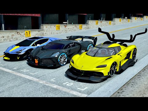 Koenigsegg Tornado Concept vs Bugatti Black Devil VGT vs Lamborghini Scorpion Concept - Drag Race