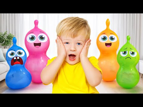 Adam plays Hide and Seek with Balloons