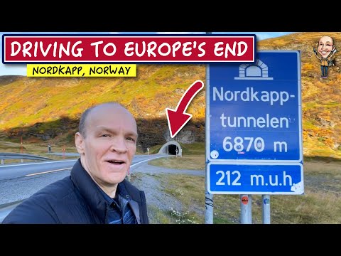 Driving to Nordkapp on the northernmost road in mainland Europe