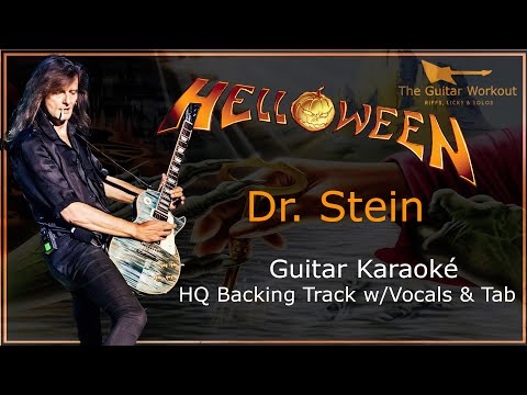 Helloween - Dr Stein (HQ Backing Track with vocals & tab | Guitar Karaoke)