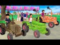 Mini Tractor Race Challenge Bamboo Tractor Vs Clay Brick Tractor Hindi Kahani New Funny Comedy Video