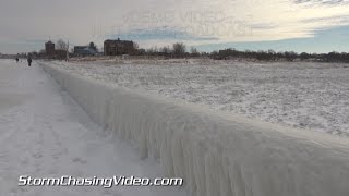 preview picture of video '1/10/2015 Saint Joseph Michigan Ice & Snow'