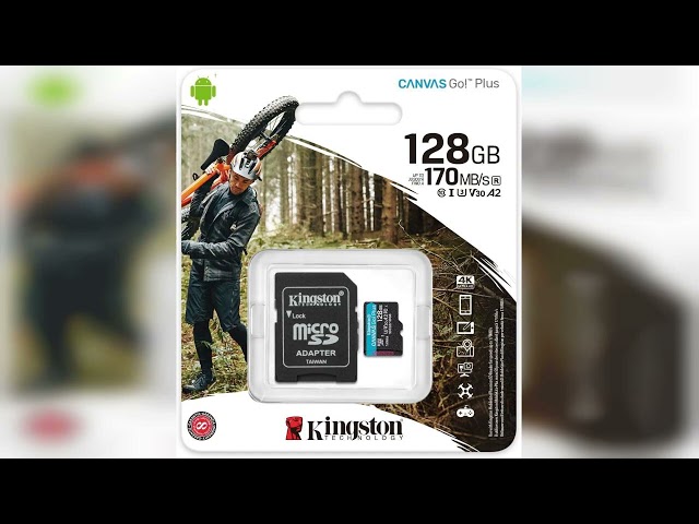 Vídeo relacionado con Kingston 128GB microSDXC Canvas Go Plus 170MB/s Read UHS-I, C10, U3, V30, A2/A1 Memory Card + Adapter (SDCG3/128GBCR)