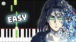 Attack on Titan The Final Season OP 2 - "The Rumbling" - EASY Piano Tutorial & Sheet Music