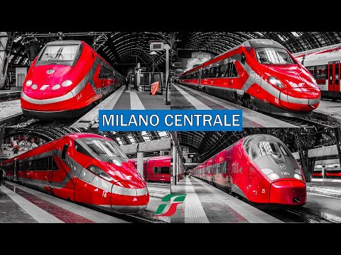 Milano C.le ad Alta Velocità! High-speed in Milan Central Station FRECCIAROSSA -  ITALO -  INTERCITY