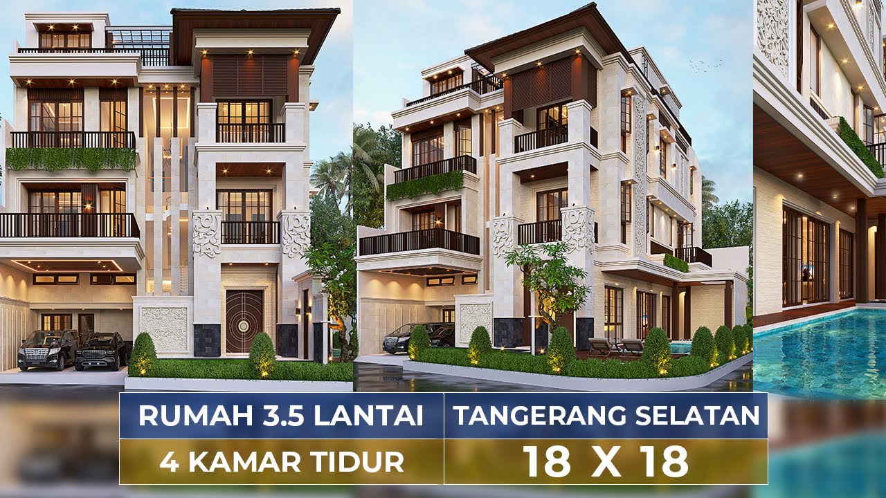 Video 3D Mr. ADM 1360 Villa Bali House 3.5 Floors Design 