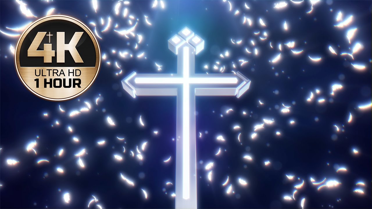 Feather Cross - 1 Hour 4K Prayer, Meditation, and Reflection Background Loop