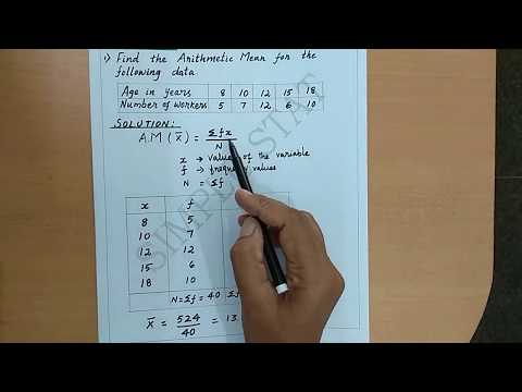 Arithmetic Mean for Discrete frequency distribution - Statistics for Data Analytics - Simple Stat