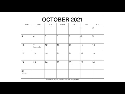 Printable October 2021 Calendar Templates with Holidays - Wiki Calendar