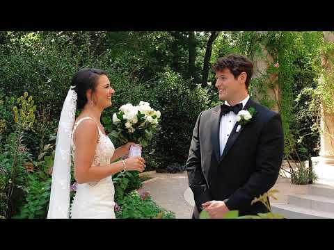 First Look: Bride and Groom at Olguita's Garden at Swan House Atlanta History Center