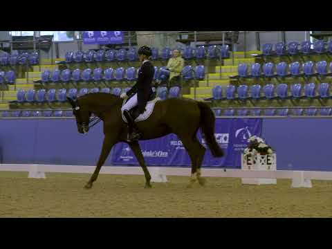 Jessica Dertell and Gladstone M H 2nd in the Young Riders Freestyle CDIY at the Sydney CDLite