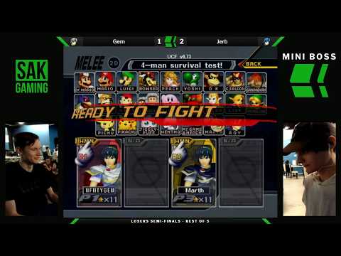 Mini Boss 3 Losers Semis - Gem (White Marth) vs Jerb (Marth)