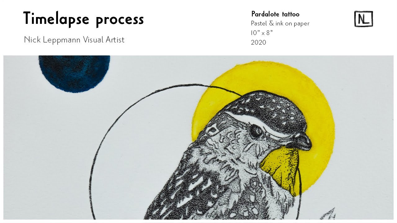 Bird tattoo drawing - Time lapse process video