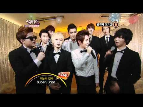 110805.KBS2 Music Bank - Super Junior @ waiting room