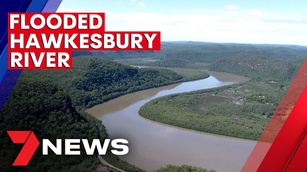 Nepean River & Hawkesbury River floodwater viewed from the 7NEWS helicopter - March 2021 | 7NEWS