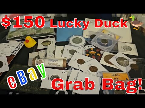 EPIC $150 eBay Grab Bag from Lucky Duck Coins & Stuff! Seller Review Mystery Bag Unboxing #coinsnobz