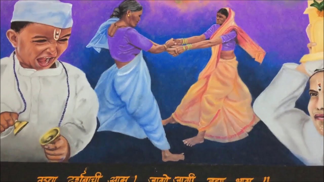  portrait rangoli design pandhareechi waari by ganesh khare