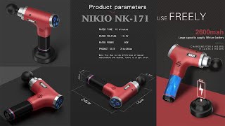 Video review súng massage gun giảm căng cơ Nhật Bản Nikio NK-171 - Đỏ tím