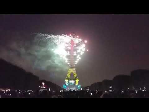 Bastille Day, 14th July 2018, Fireworks at Eiffel Tower in Paris