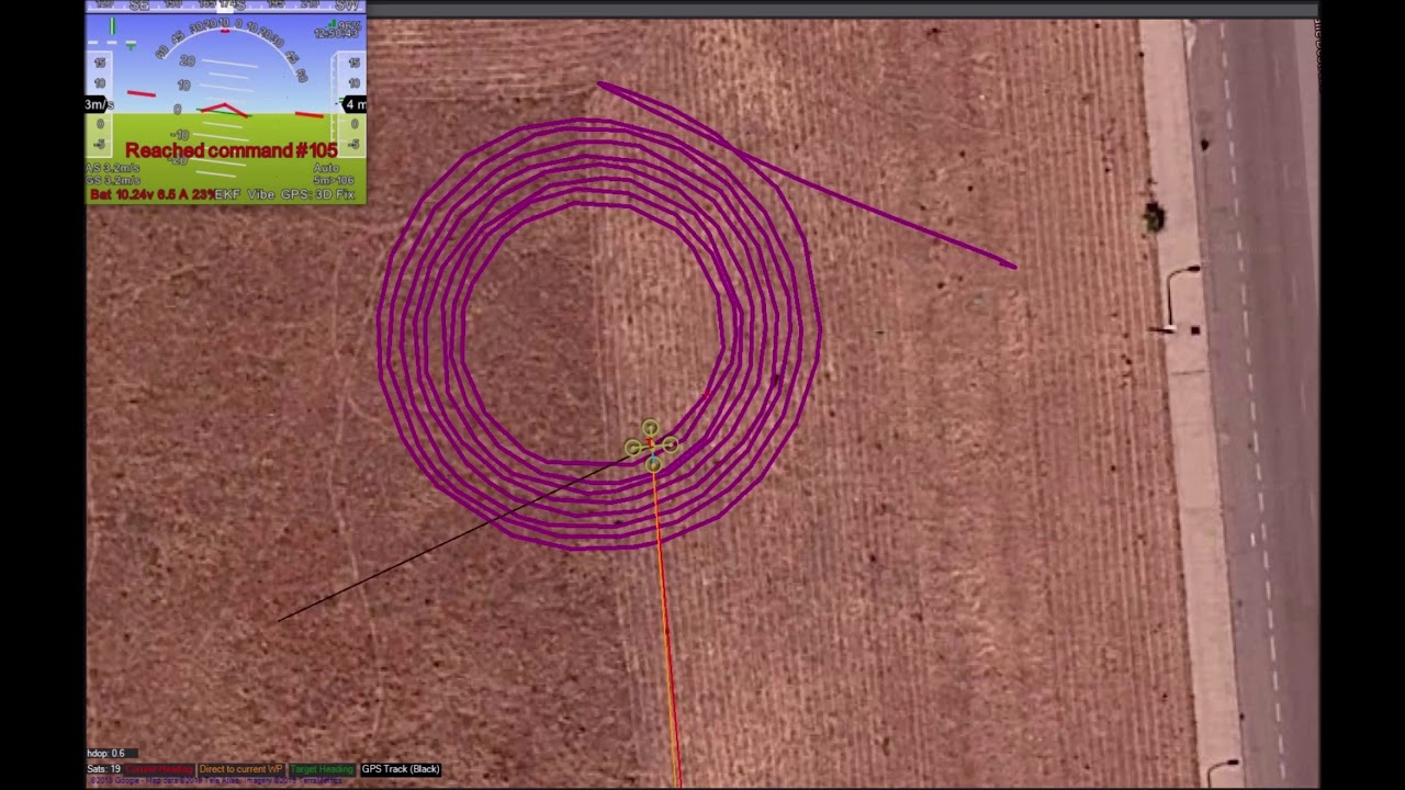 ArduCopter 20190414 12:43 QuadX-1 spirals 2x10x12 experimental experiment 4K