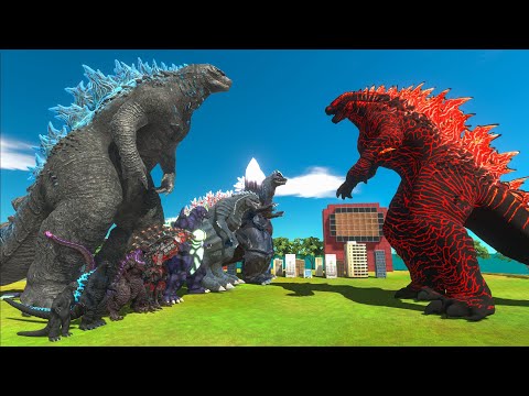 Evolution of Godzilla 2014 VS Dark Red Itself - Animal Revolt Battle Simulator