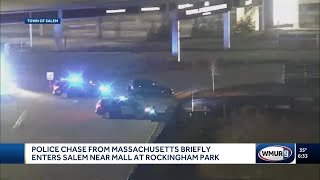 Video captures police pursuit near The Mall at Rockingham Park in Salem