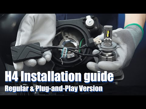H4 9003 HB2 LED Bulbs Installation guide - With wire & plug-and-play version