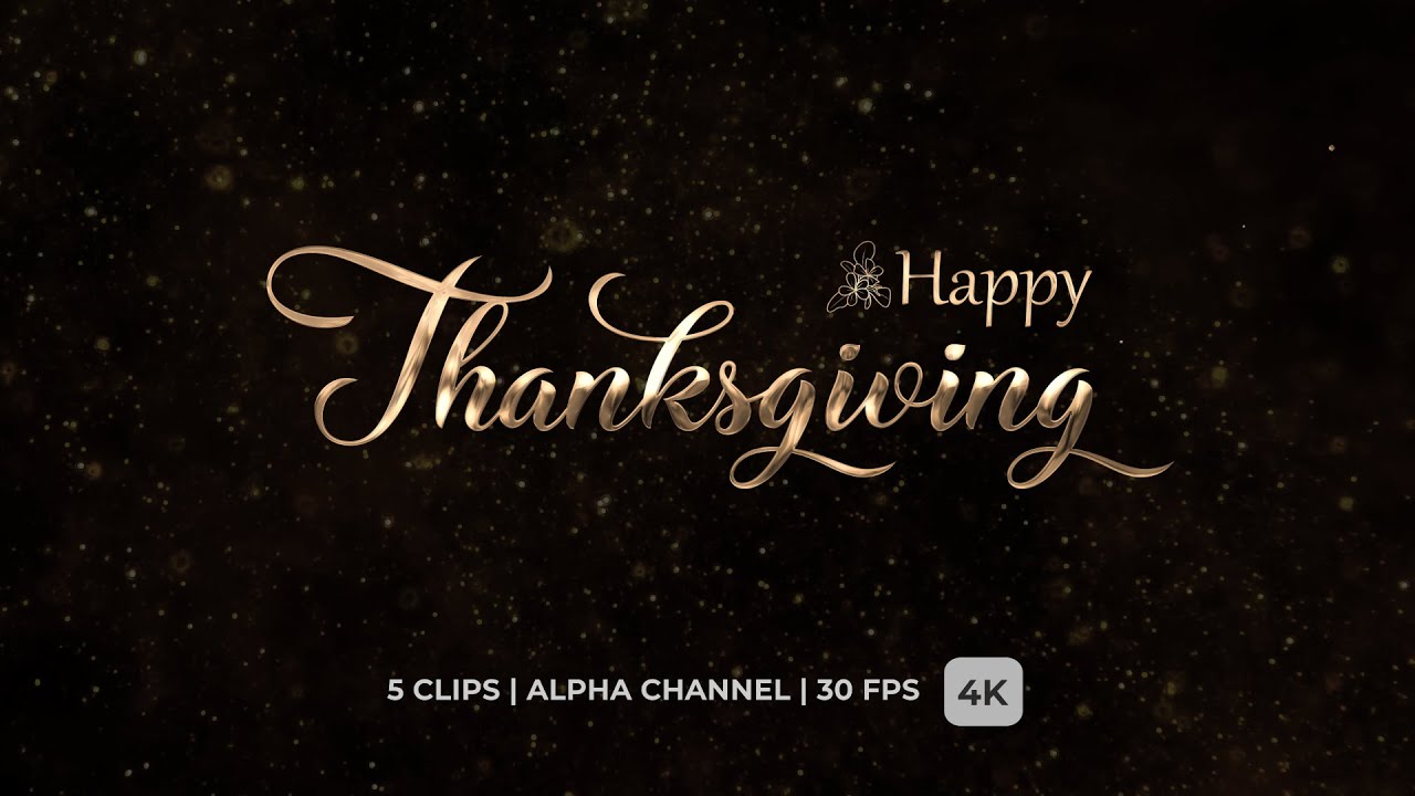 Happy Thanksgiving Text Animation