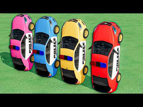 LOADING VERTICAL POLICE CRASHED CHEVY CARS ON MASSIVE DUO TRUCKS FS22