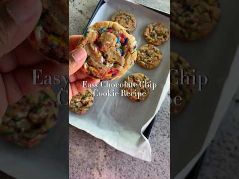 Quick and Easy Chocolate Chip Cookie Recipe #baking #recipe #foodie #food #dessert #cookies #recipes