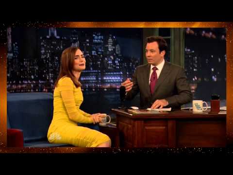 Lily Collins on Late Night with Jimmy Fallon 2013-08-05 (HD)