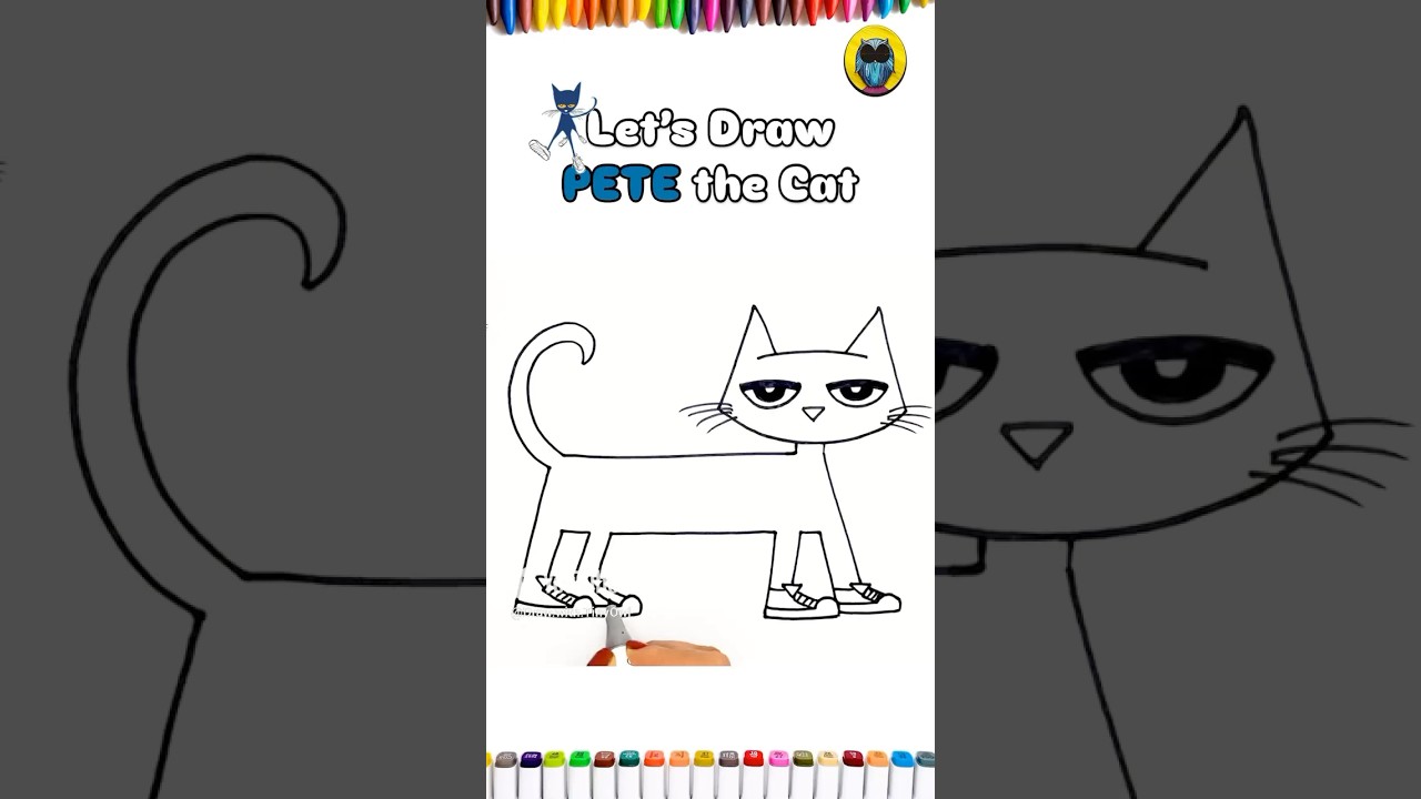 PETE the Cat 🐱😽😺 #learncolors #viralshorts #draweasy #cow #learntodraw #disneydrawing #frozen