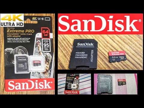 Sandisk 64gb extreme pro microsdxc card with sd adapter u3 v...