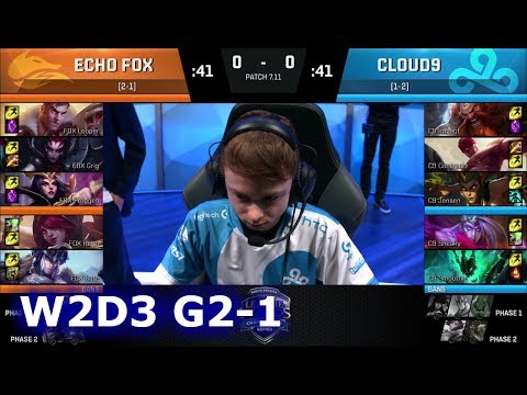 Echo Fox vs Cloud 9 | Game 1 S7 NA LCS Summer 2017 Week 2 Day 3 | FOX vs C9 G1 W2D3